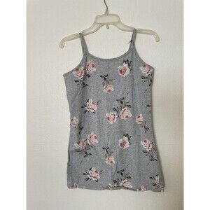 Maurices Gray Floral Tank Top Size Medium